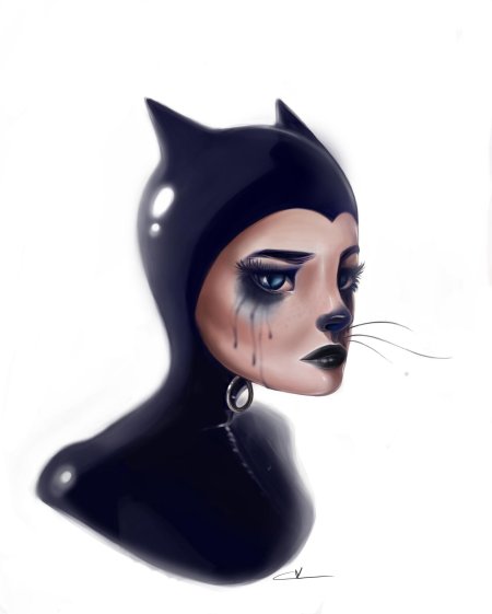 Женщина кошка рисунок