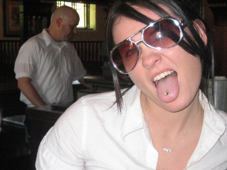 Long tongue girl