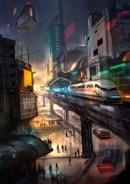 Sci fi город футуризм
