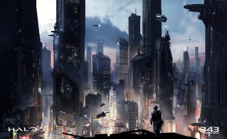 Cyberpunk city небоскребы