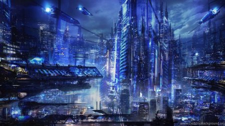 Future city art cyberpunk неон