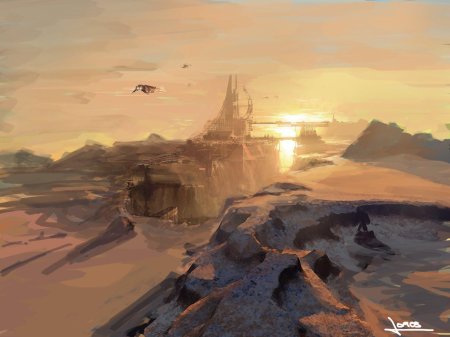 Пустыня арт sci-fi