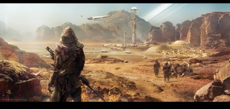 Пустыня арт sci-fi