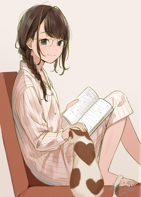 Аниме девушка с книгой