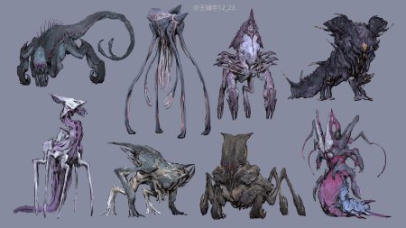 Evolve монстры концепт арт