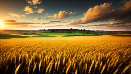 Обои на рабочий стол пшеничное поле
