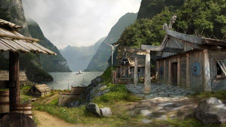 Викингская деревня арт