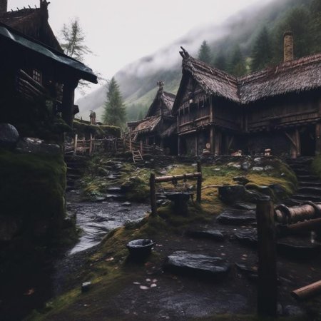 Скандинавская деревня концепт арт