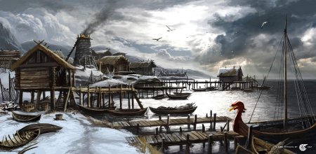 Деревня викингов artstation