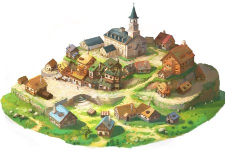Террейн средневековая деревня