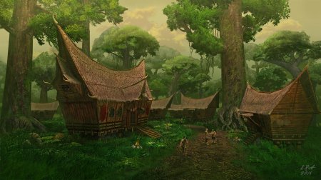 Лесные города фэнтези elven village