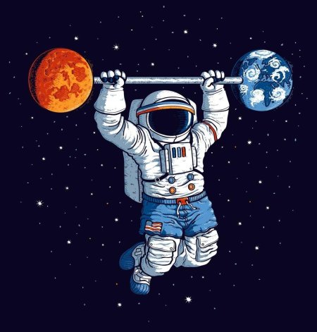 Космонавт в космосе арт