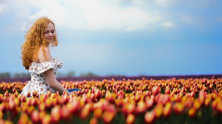 Фотосессия с тюльпанами