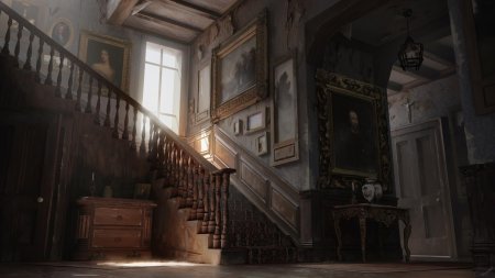 Интерьер с лестницей концепт арт
