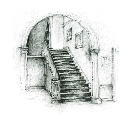 Рисунок лестницы карандашом