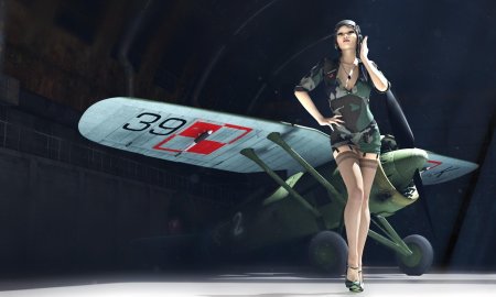 Девушки и самолеты арт