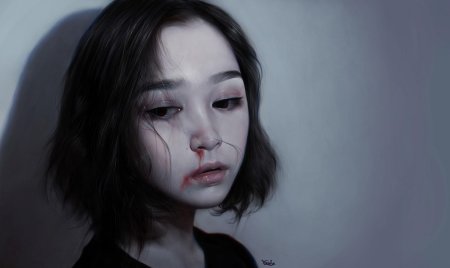 Кореянка с заплаканным лицом