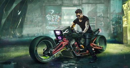 Cyberpunk 2077 байкер