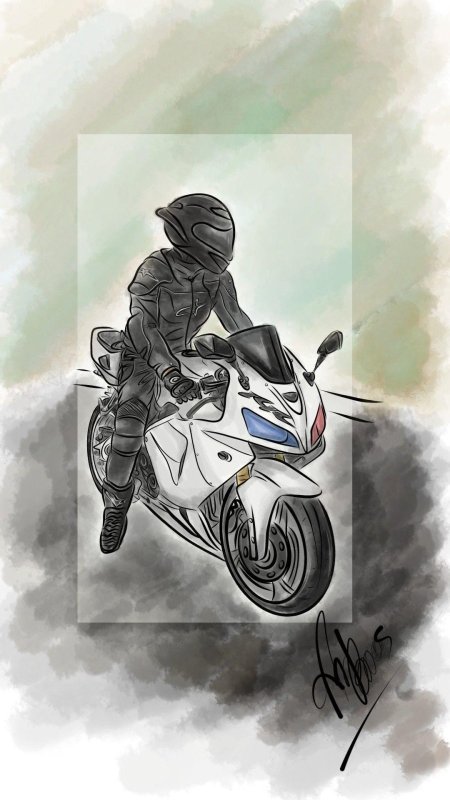 Рисунок мотоциклиста