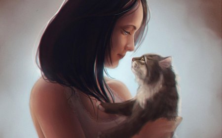 Девушка с котами