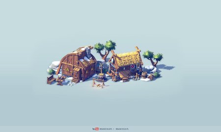 Viking village low poly