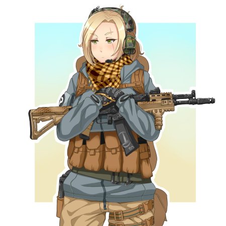 Аниме девушка солдат
