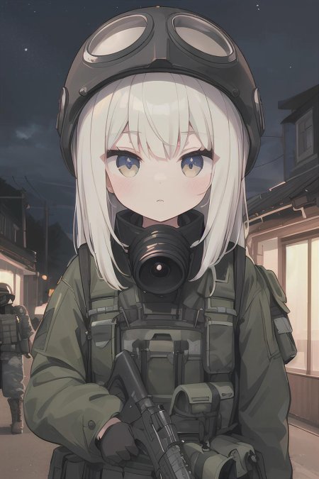 Аниме девушка военная