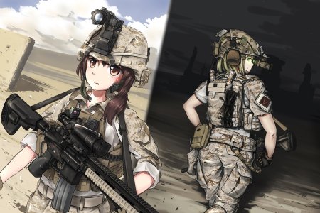Аниме девушка военная