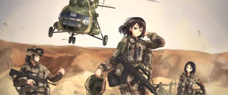 Аниме девушка военная