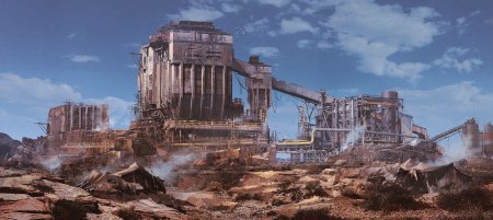 Concept art factory desert