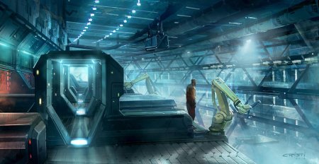 Киберпанк sci fi завод