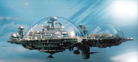 Город купол scifi концепт art