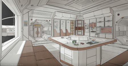Alien isolation concept art interior