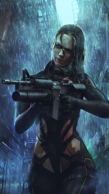 Cyberpunk 2077 девушка солдат