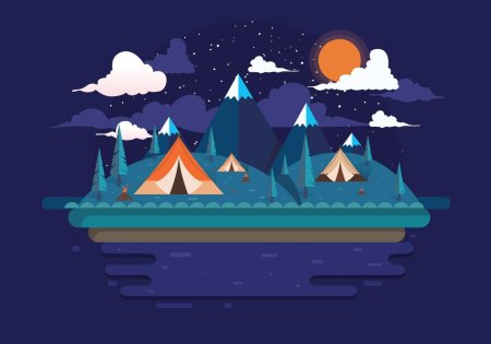 Палатка в иллюстраторе