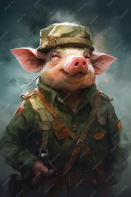 Свинья в военной форме