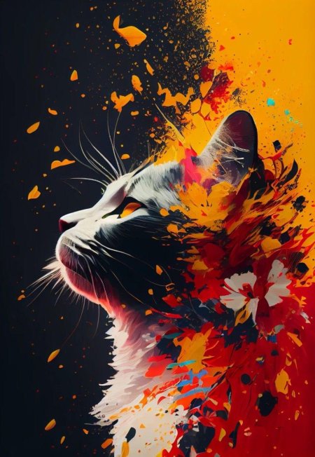Алмазная мозаика кот 50х40