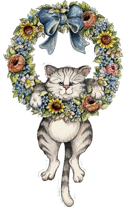 Кот в венке