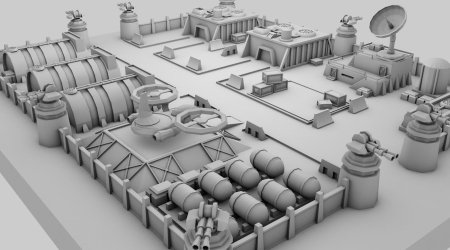 Военная база low poly