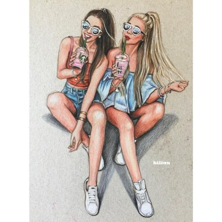 Две подружки рисунок