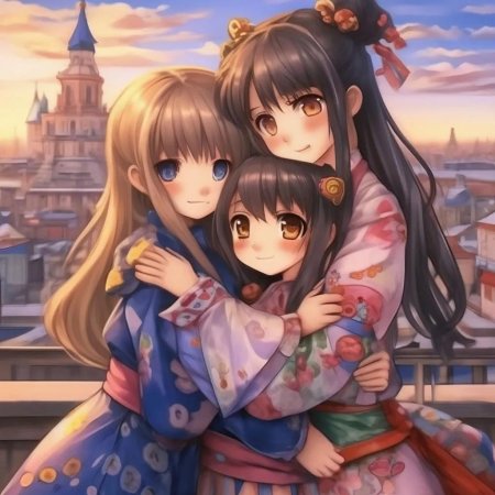 Юри в кимоно