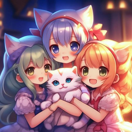 Девочка кошка аниме