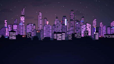 Векторный город ночь