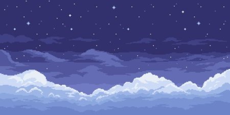 Пиксельное небо с облаками