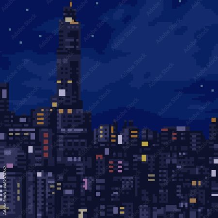 Пиксельный киберпанк город / pixel cyberpunk city