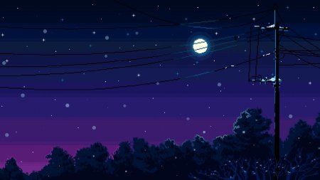 Пиксельное ночное небо