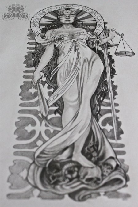 Тату богиня правосудия