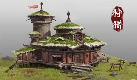 Concept art environment храм япония
