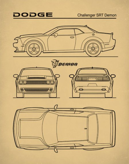 Dodge challenger 2008 чертеж
