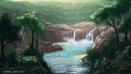 Картины томаса аколе водопады